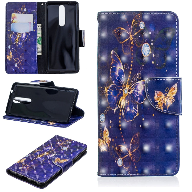 3D Colored Drawing Pattern Horizontal Flip Leather Case for Nokia 5.1, with Holder & Card Slots & Wallet