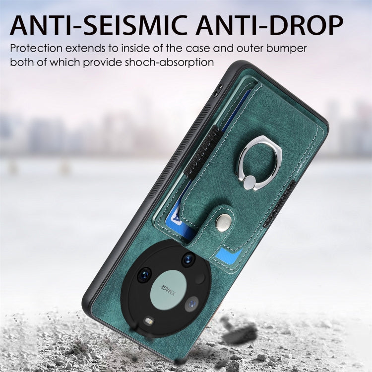 For Huawei Mate 60 Pro Retro Skin-feel Ring Multi-card Wallet Phone Case