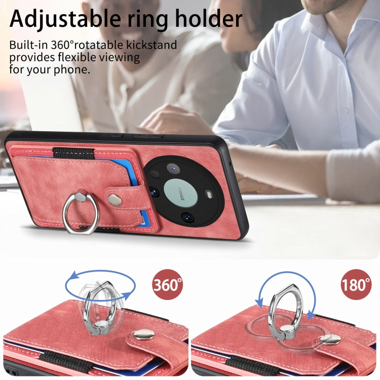 For Huawei Mate 60 Pro Retro Skin-feel Ring Multi-card Wallet Phone Case