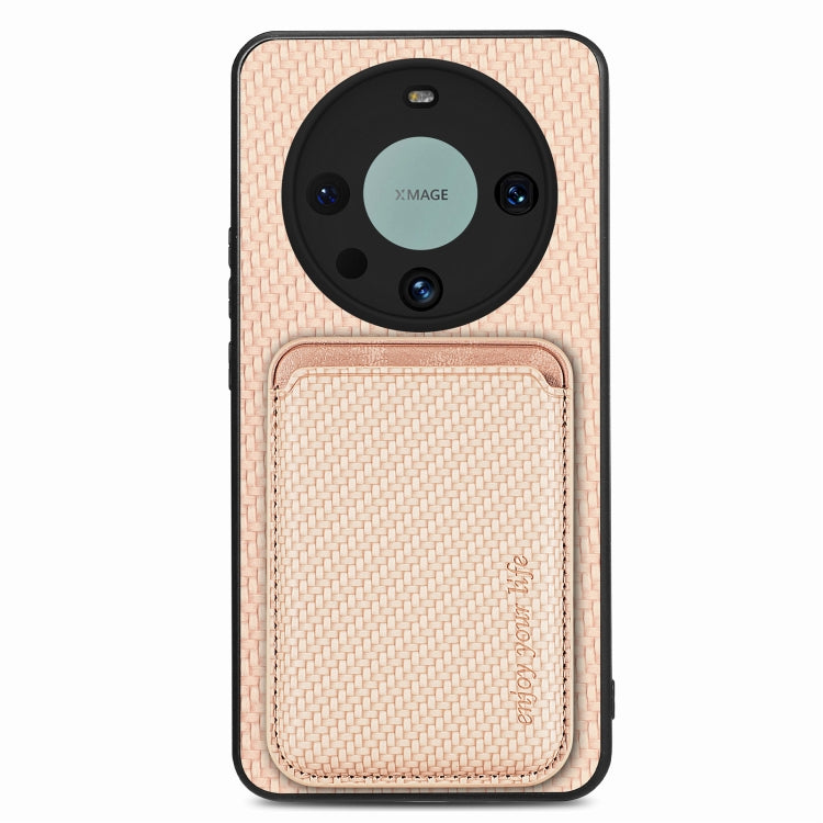 For Huawei Mate 60 Pro Carbon Fiber Leather Card Magnetic Phone Case