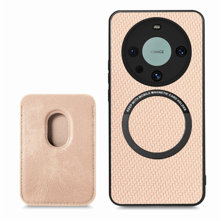 For Huawei Mate 60 Pro Carbon Fiber Leather Card Magnetic Phone Case