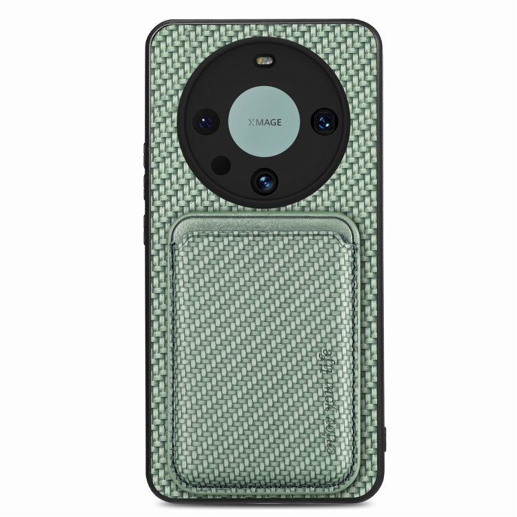 For Huawei Mate 60 Pro Carbon Fiber Leather Card Magnetic Phone Case