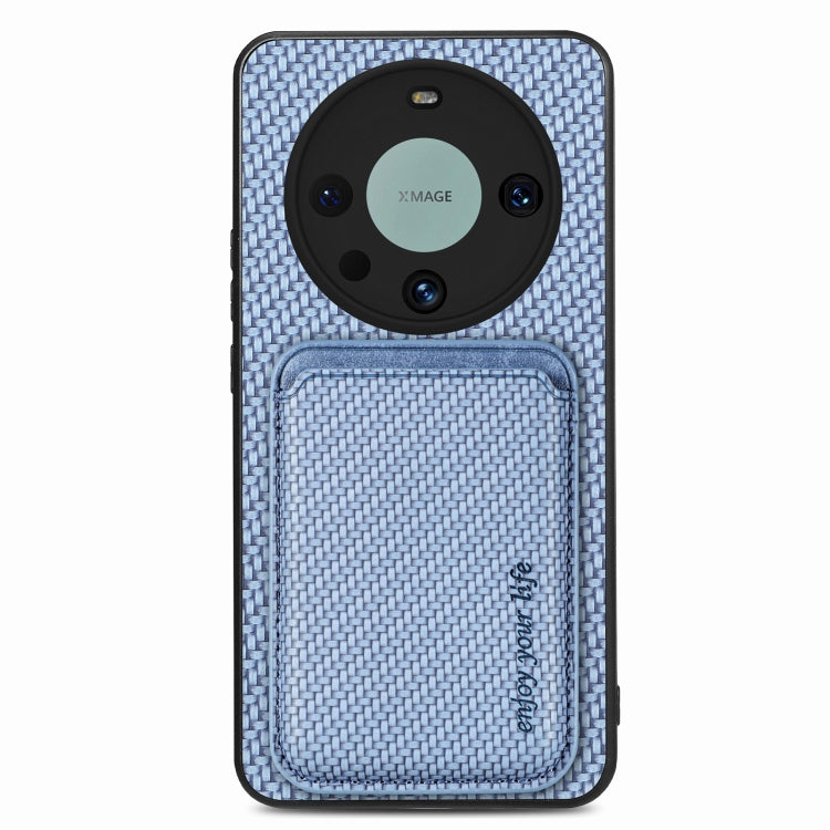 For Huawei Mate 60 Pro Carbon Fiber Leather Card Magnetic Phone Case