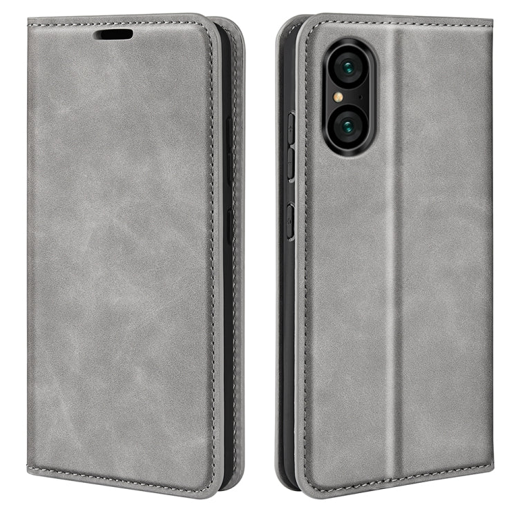 For Sony Xperia 5 V Retro-skin Magnetic Suction Leather Phone Case