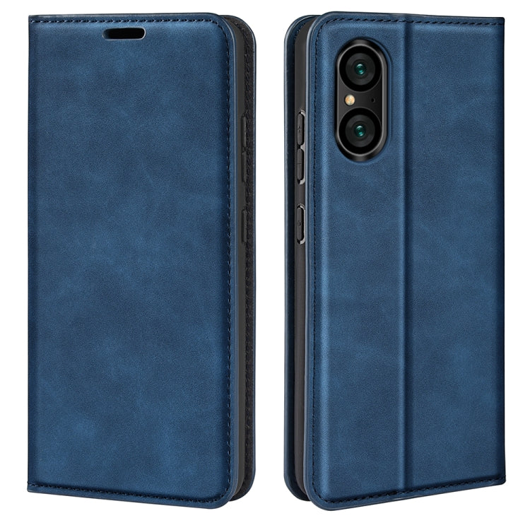 For Sony Xperia 5 V Retro-skin Magnetic Suction Leather Phone Case