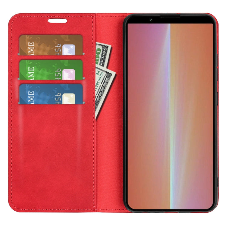 For Sony Xperia 5 V Retro-skin Magnetic Suction Leather Phone Case