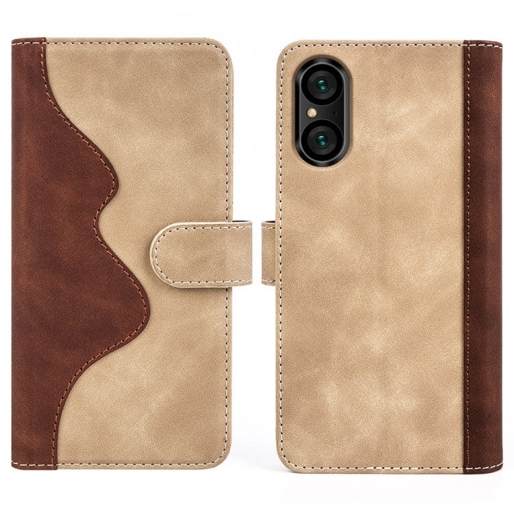 For Sony Xperia 5 V Stitching Horizontal Flip Leather Phone Case