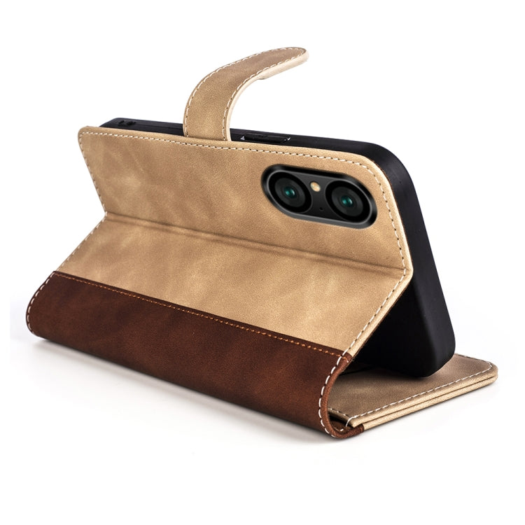 For Sony Xperia 5 V Stitching Horizontal Flip Leather Phone Case