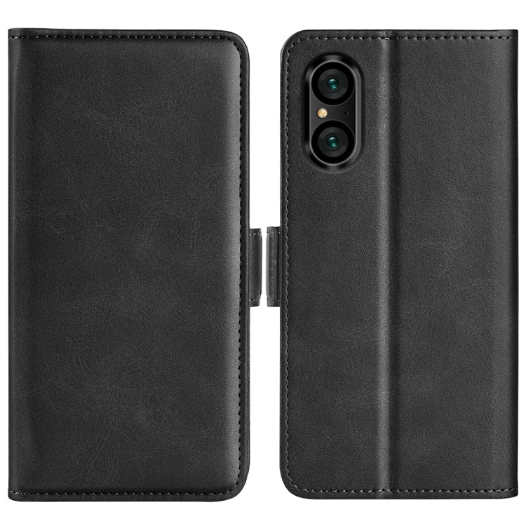 For Sony Xperia 5 V Dual-side Magnetic Buckle Horizontal Flip Leather Phone Case