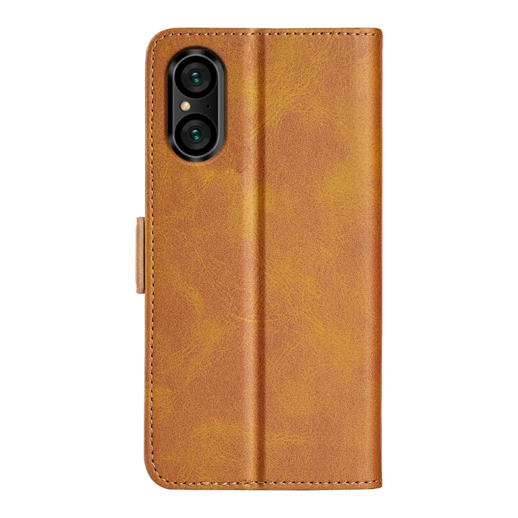 For Sony Xperia 5 V Dual-side Magnetic Buckle Horizontal Flip Leather Phone Case