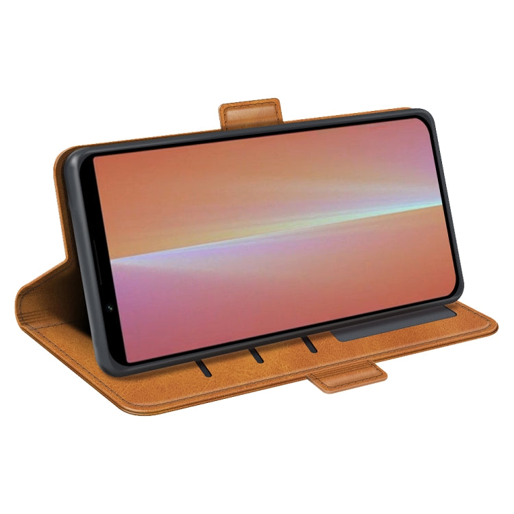 For Sony Xperia 5 V Dual-side Magnetic Buckle Horizontal Flip Leather Phone Case