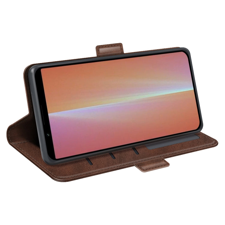 For Sony Xperia 5 V Dual-side Magnetic Buckle Horizontal Flip Leather Phone Case