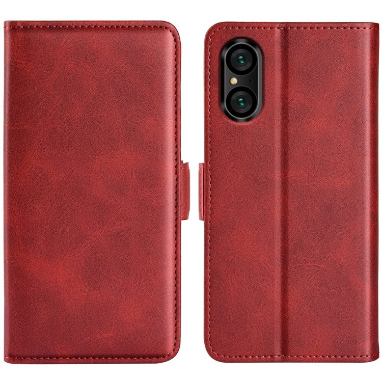 For Sony Xperia 5 V Dual-side Magnetic Buckle Horizontal Flip Leather Phone Case