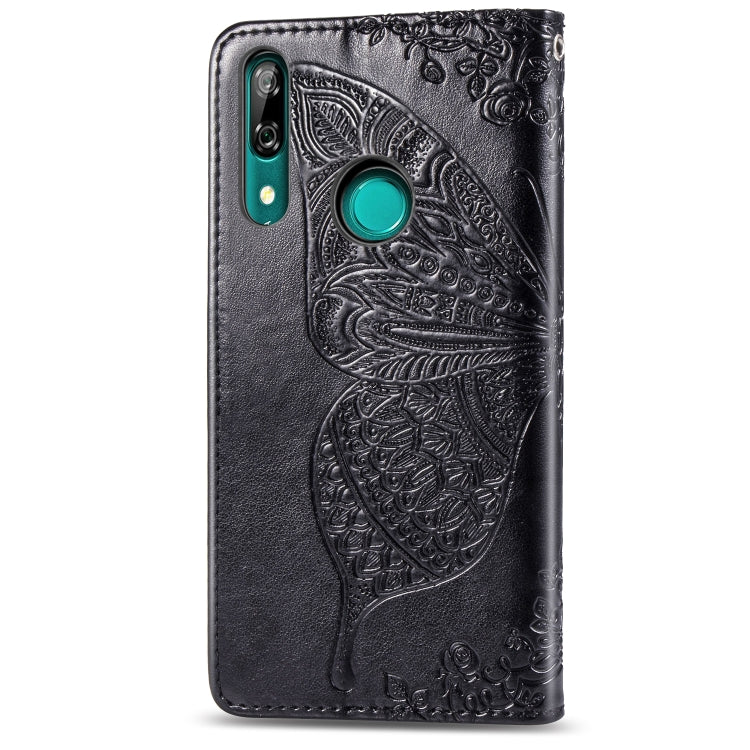 Butterfly Love Flowers Embossing Horizontal Flip Leather Case For Huawei P Smart Z with Holder & Card Slots & Wallet & Lanyard