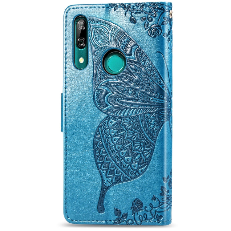 Butterfly Love Flowers Embossing Horizontal Flip Leather Case For Huawei P Smart Z with Holder & Card Slots & Wallet & Lanyard