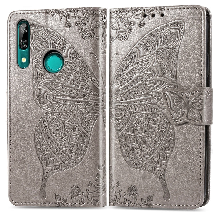 Butterfly Love Flowers Embossing Horizontal Flip Leather Case For Huawei P Smart Z with Holder & Card Slots & Wallet & Lanyard