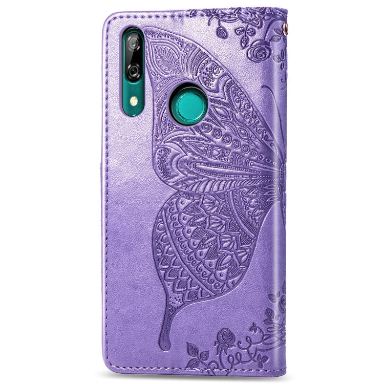 Butterfly Love Flowers Embossing Horizontal Flip Leather Case For Huawei P Smart Z with Holder & Card Slots & Wallet & Lanyard