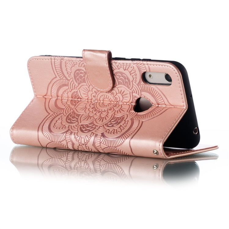 Mandala Embossing Pattern Horizontal Flip Leather Case for Huawei Y6 (2019) & Y6 Pro (2019) & Enjoy 9E, with Holder & Card Slots & Wallet & Photo Frame & Lanyard