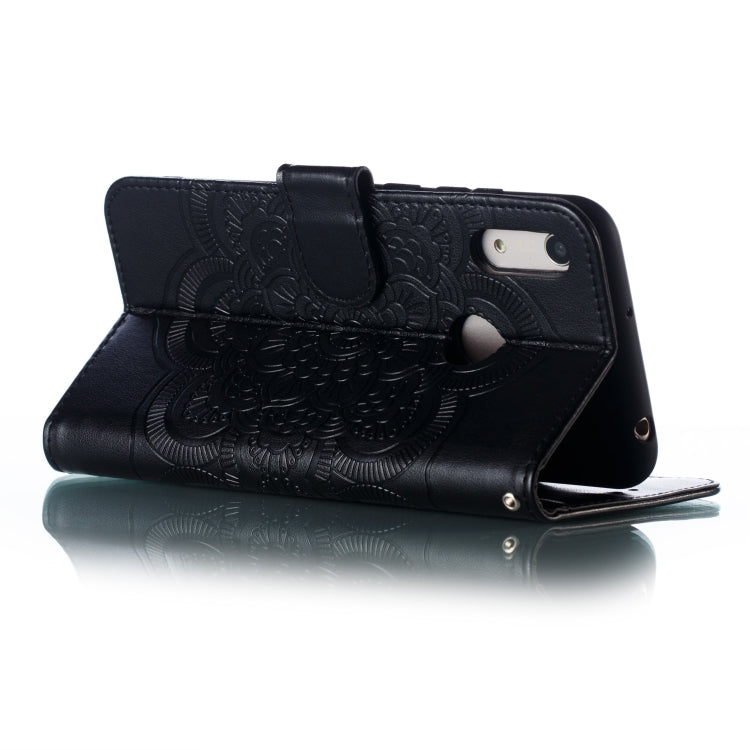Mandala Embossing Pattern Horizontal Flip Leather Case for Huawei Y6 (2019) & Y6 Pro (2019) & Enjoy 9E, with Holder & Card Slots & Wallet & Photo Frame & Lanyard