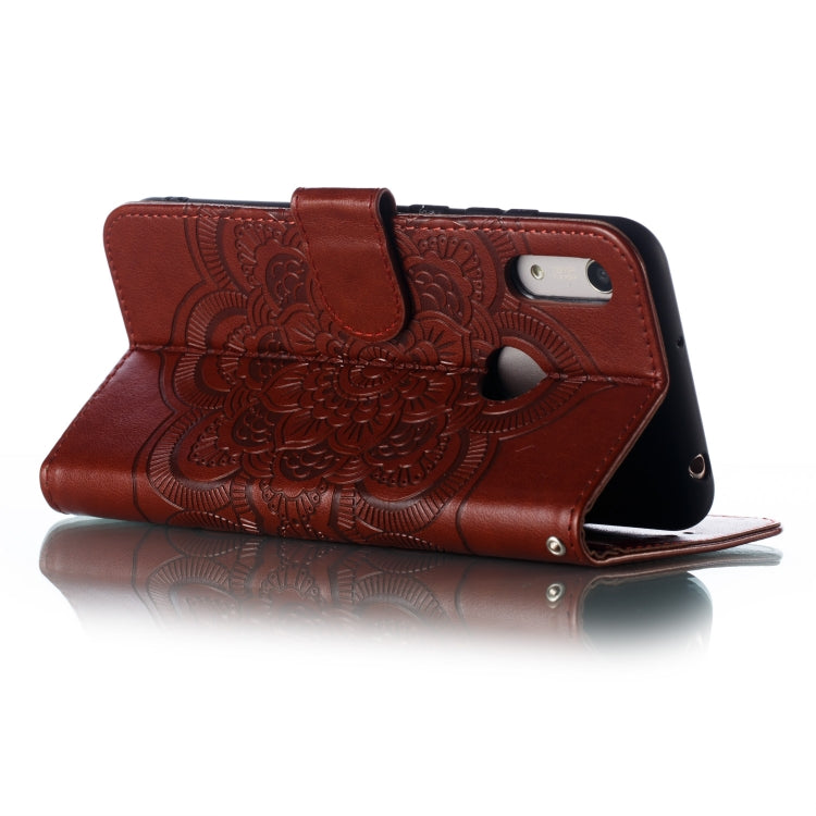 Mandala Embossing Pattern Horizontal Flip Leather Case for Huawei Y6 (2019) & Y6 Pro (2019) & Enjoy 9E, with Holder & Card Slots & Wallet & Photo Frame & Lanyard