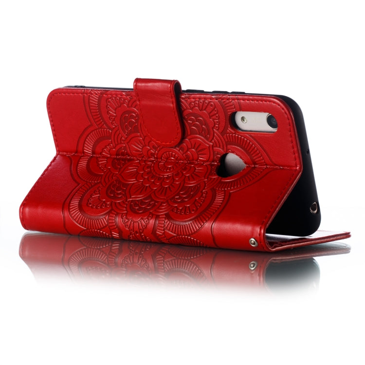 Mandala Embossing Pattern Horizontal Flip Leather Case for Huawei Y6 (2019) & Y6 Pro (2019) & Enjoy 9E, with Holder & Card Slots & Wallet & Photo Frame & Lanyard