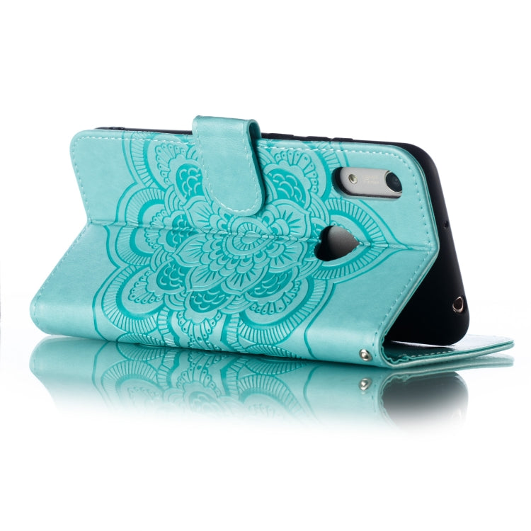 Mandala Embossing Pattern Horizontal Flip Leather Case for Huawei Y6 (2019) & Y6 Pro (2019) & Enjoy 9E, with Holder & Card Slots & Wallet & Photo Frame & Lanyard