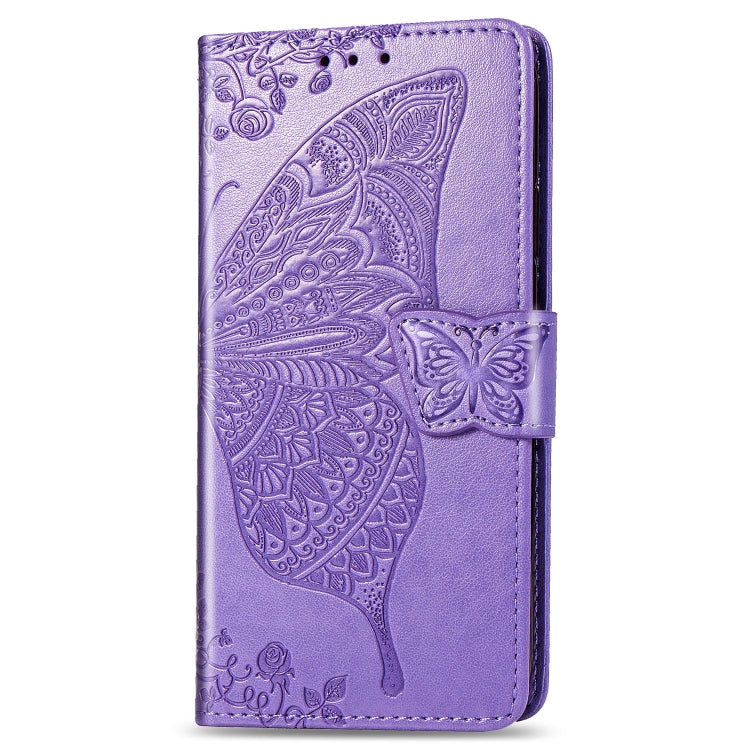 Butterfly Love Flowers Embossing Horizontal Flip Leather Case for LG Q60 , with Holder & Card Slots & Wallet & Lanyard