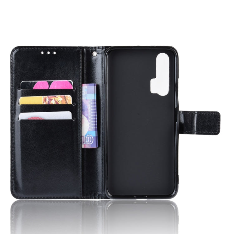 Retro Crazy Horse Texture Horizontal Flip Leather Case for HUAWEI Honor 20pro , with Holder & Card Slots & Photo Frame