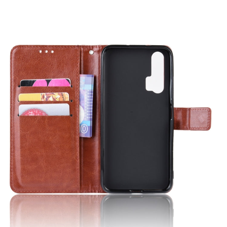 Retro Crazy Horse Texture Horizontal Flip Leather Case for HUAWEI Honor 20pro , with Holder & Card Slots & Photo Frame