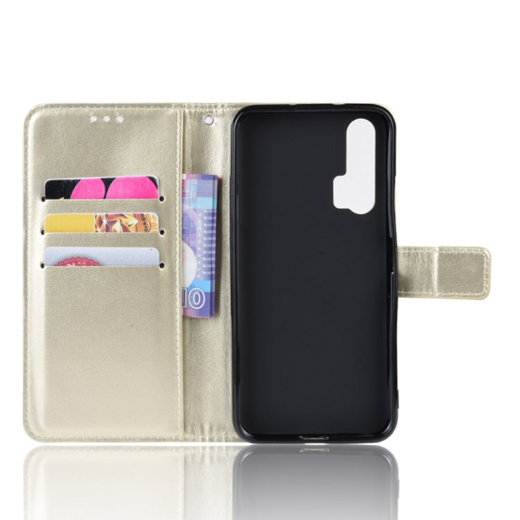 Retro Crazy Horse Texture Horizontal Flip Leather Case for HUAWEI Honor 20pro , with Holder & Card Slots & Photo Frame