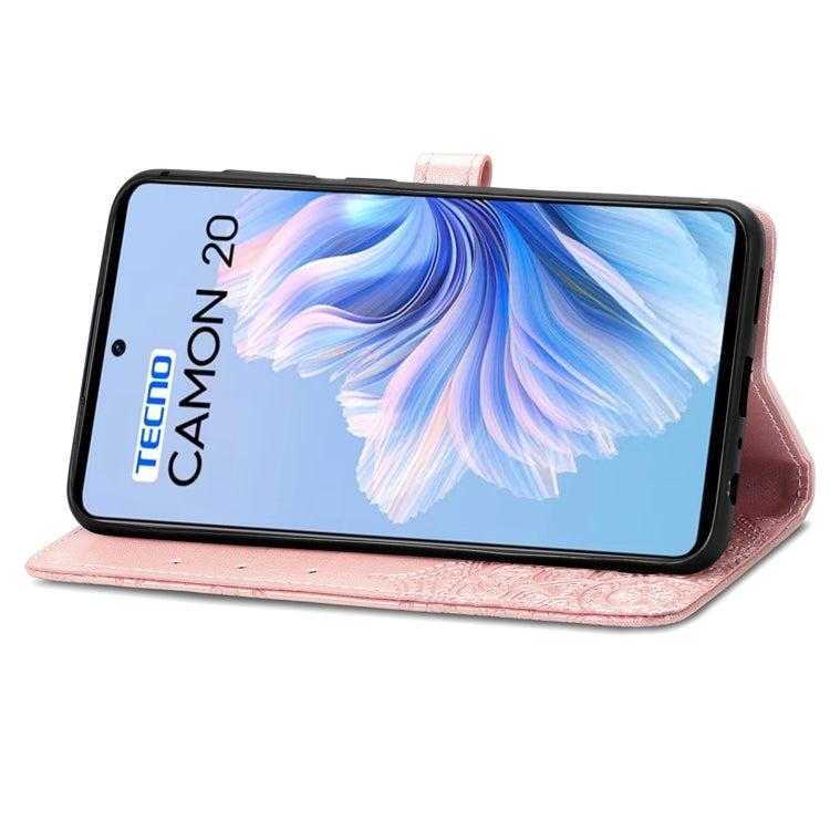For Tecno Camon 20 Mandala Flower Embossed Leather Phone Case
