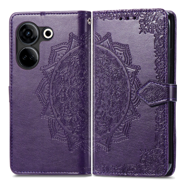 For Tecno Camon 20 Mandala Flower Embossed Leather Phone Case