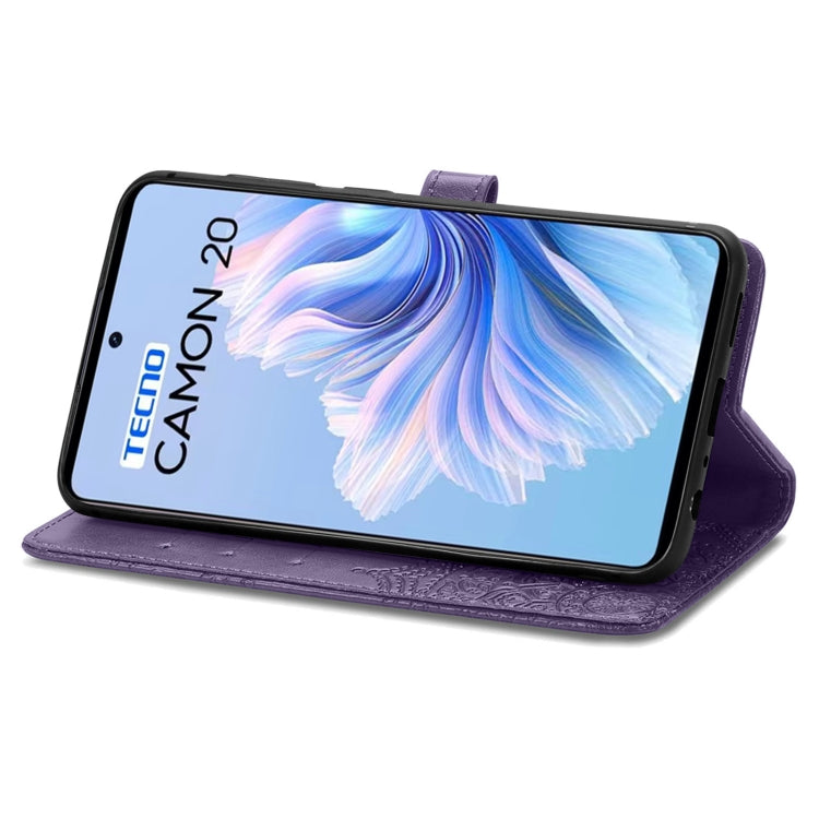 For Tecno Camon 20 Mandala Flower Embossed Leather Phone Case