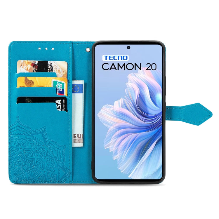 For Tecno Camon 20 Mandala Flower Embossed Leather Phone Case