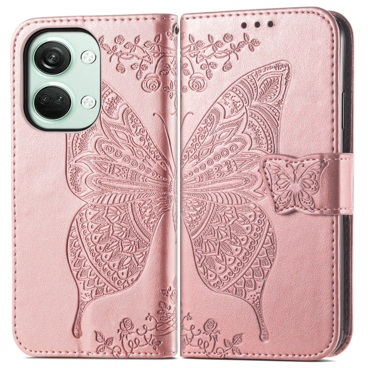 For OnePlus Nord 3 Butterfly Love Flower Embossed Leather Phone Case