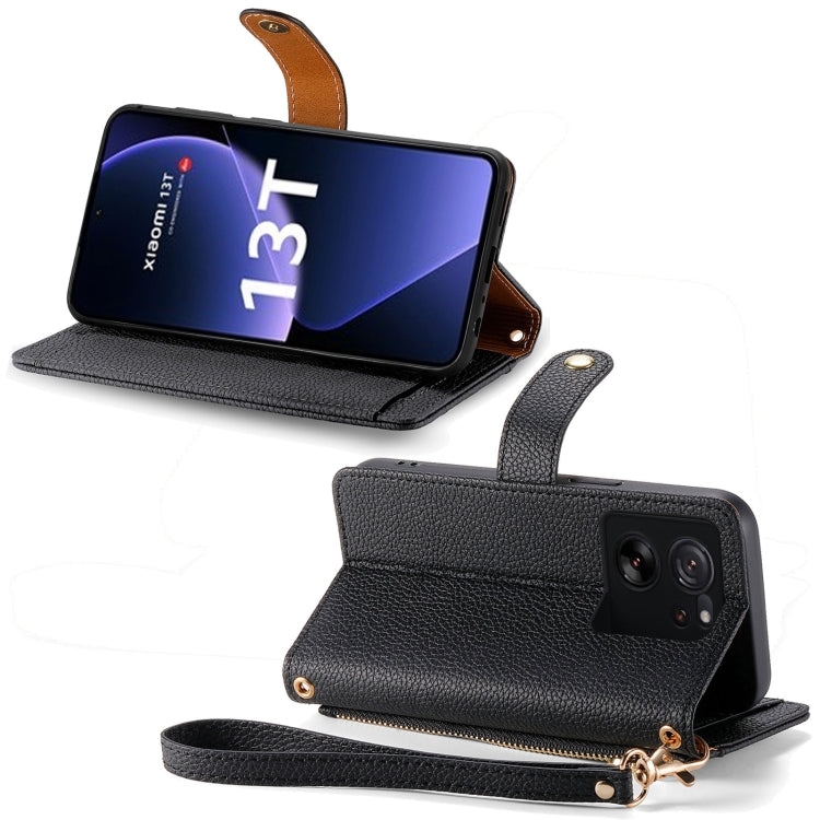 For Xiaomi 13T Love Zipper Lanyard Leather Phone Case