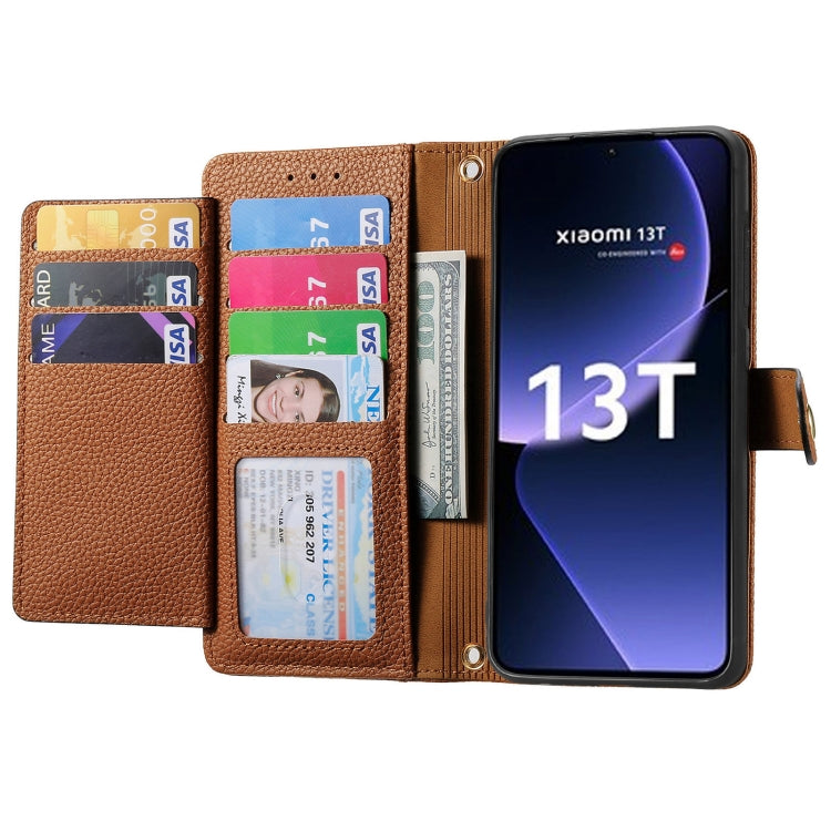 For Xiaomi 13T Love Zipper Lanyard Leather Phone Case