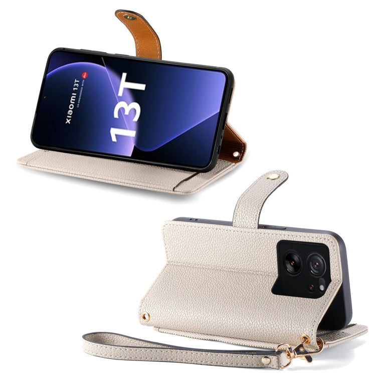 For Xiaomi 13T Love Zipper Lanyard Leather Phone Case