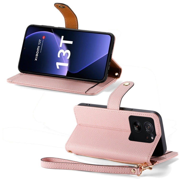 For Xiaomi 13T Love Zipper Lanyard Leather Phone Case