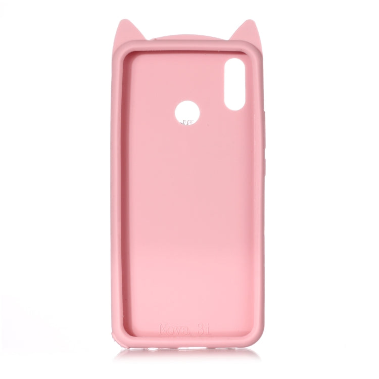 Lovely 3D Moustache Cat Soft Silicone Back Case for Huawei Nova 3i