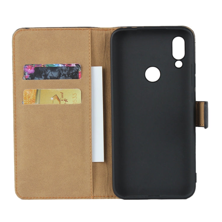 Leather Horizontal Flip Holster for Xiaomi Redmi 7 , with Magnetic Clasp and Bracket and Card Slot and Wallet(Black)