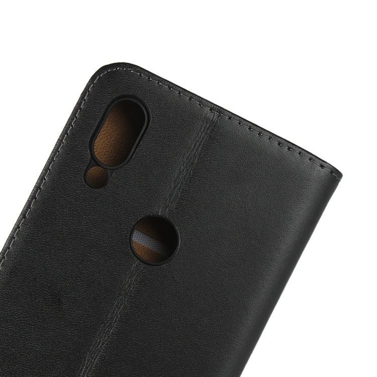 Leather Horizontal Flip Holster for Xiaomi Redmi 7 , with Magnetic Clasp and Bracket and Card Slot and Wallet(Black)