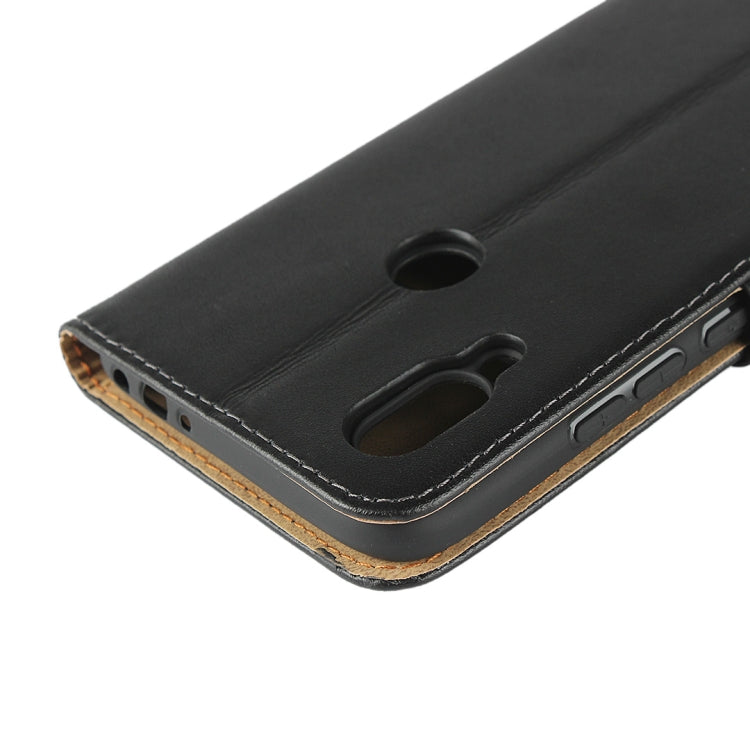 Leather Horizontal Flip Holster for Xiaomi Redmi 7 , with Magnetic Clasp and Bracket and Card Slot and Wallet(Black)