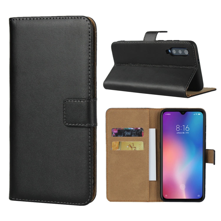 Horizontal Flip Leather Case for Xiaomi Mi 9 , with Magnetic Clasp and Bracket and Card Slot and Wallet(Black)