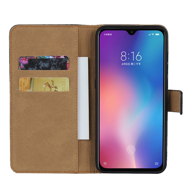Horizontal Flip Leather Case for Xiaomi Mi 9 , with Magnetic Clasp and Bracket and Card Slot and Wallet(Black)
