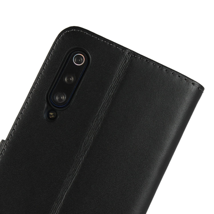 Horizontal Flip Leather Case for Xiaomi Mi 9 , with Magnetic Clasp and Bracket and Card Slot and Wallet(Black)