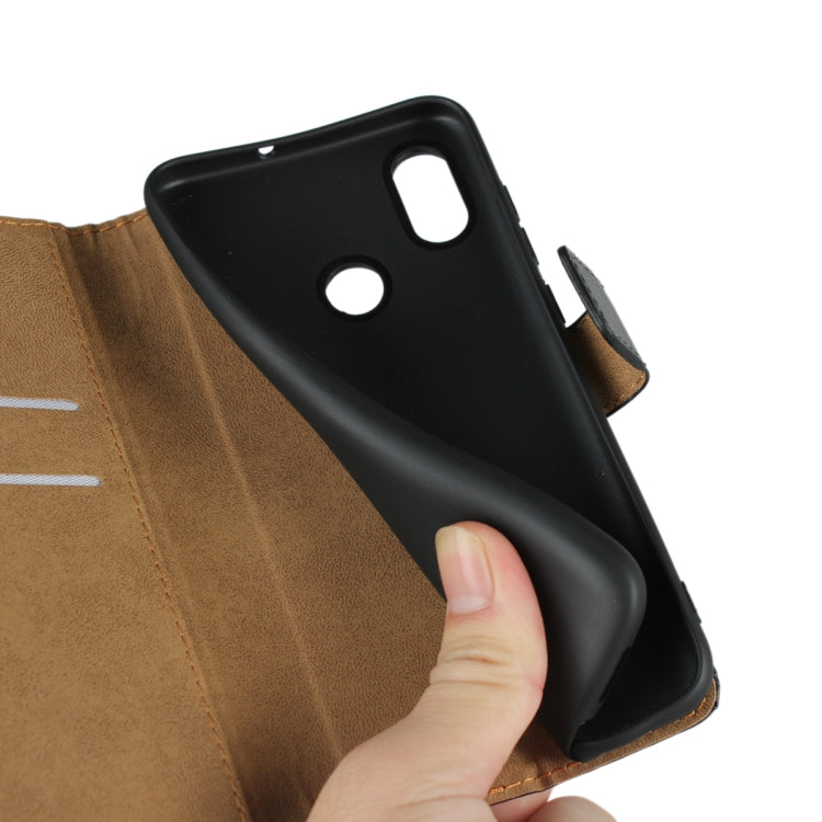 Leather Horizontal Flip Holster for Xiaomi 8 with Magnetic Clasp and Bracket and Card Slot and Wallet(Black)