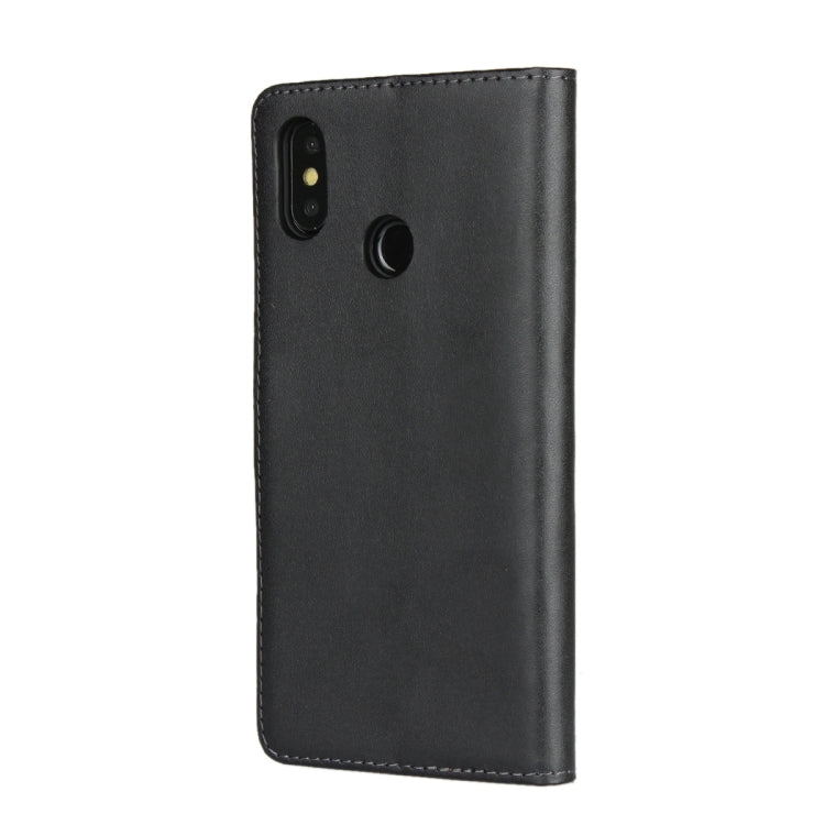 Leather Horizontal Flip Holster for Xiaomi 8 with Magnetic Clasp and Bracket and Card Slot and Wallet(Black)