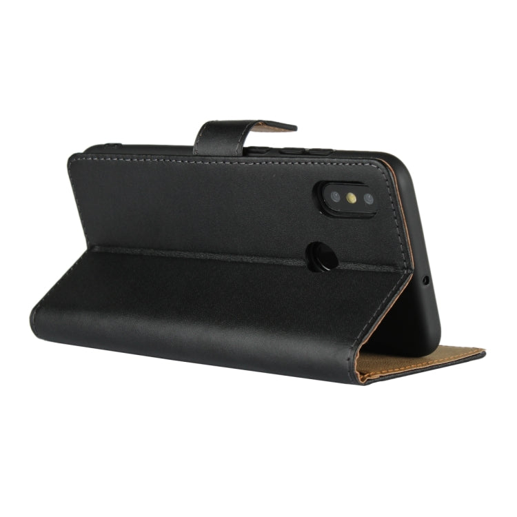 Leather Horizontal Flip Holster for Xiaomi 8 with Magnetic Clasp and Bracket and Card Slot and Wallet(Black)