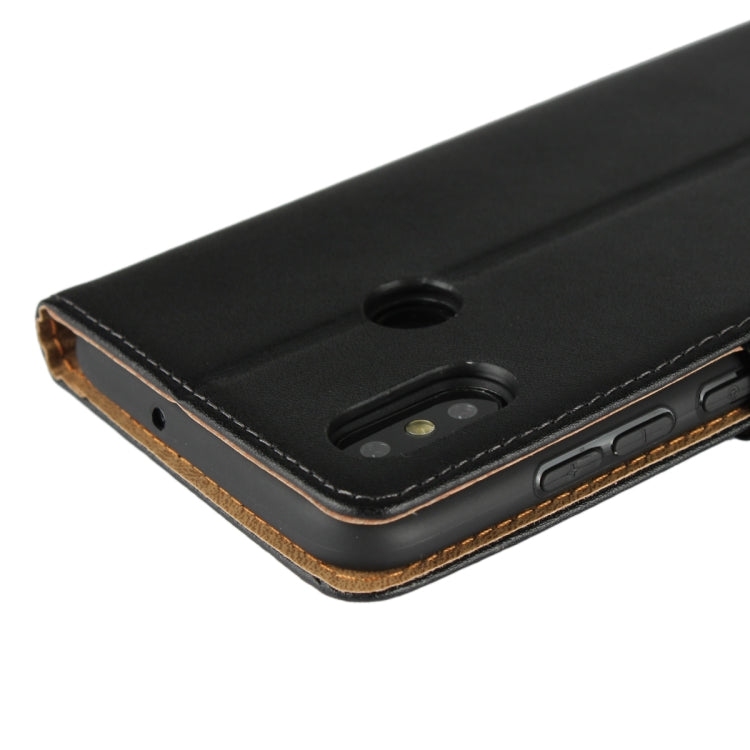 Leather Horizontal Flip Holster for Xiaomi 8 with Magnetic Clasp and Bracket and Card Slot and Wallet(Black)